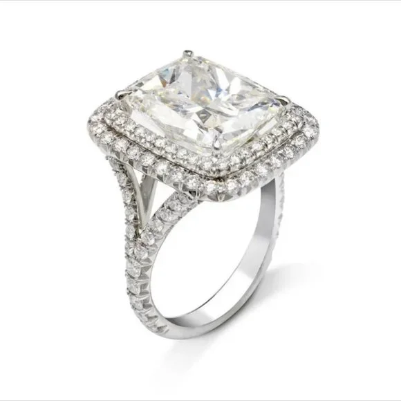 NEW PRINCESS DIAMOND ENGAGEMENT S925 SILVER RING, BEAUTIFUL RING, SHINY RING. - Picture 6 of 7